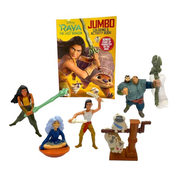 Raya and the Last Dragon Bundle – Toy Figurines and Coloring Book Gift Set - Picture 1 of 13